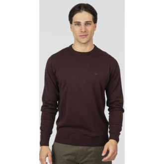 Rebase Knits Crewneck 252rknit-8030 bordeaux melange Rebase Knits Crewneck 252rknit-8030 bordeaux melange