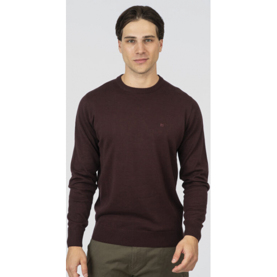 Rebase Knits Crewneck 252rknit-8030 bordeaux melange Rebase Knits Crewneck 252rknit-8030 bordeaux melange