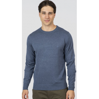 Rebase Knits Crewneck 252rknit-8030 indigo melange Rebase Knits Crewneck 252rknit-8030 indigo melange