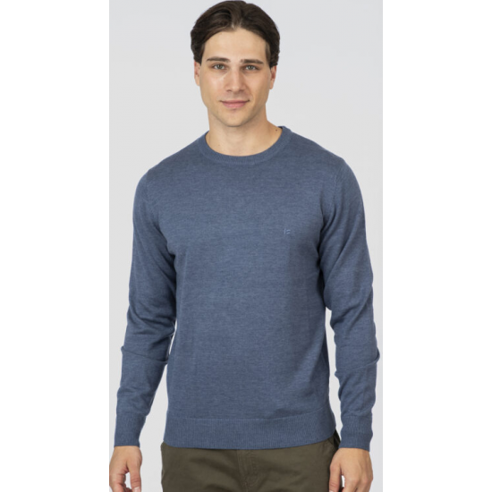 Rebase Knits Crewneck 252rknit-8030 indigo melange Rebase Knits Crewneck 252rknit-8030 indigo melange