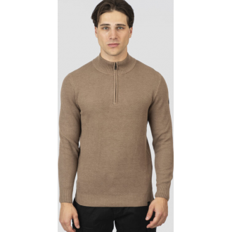 Rebase Knits Half-Zip Special Yarn 252rknit-8037 md beige melange Rebase Knits Half-Zip Special Yarn 252rknit-8037 md beige melange