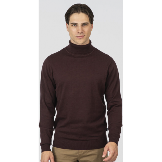 Rebase Knits Turtle Neck Ζιβάγκο 252rknit - 8031 bordeaux melange Rebase Knits Turtle Neck Ζιβάγκο 252rknit - 8031 bordeaux melange