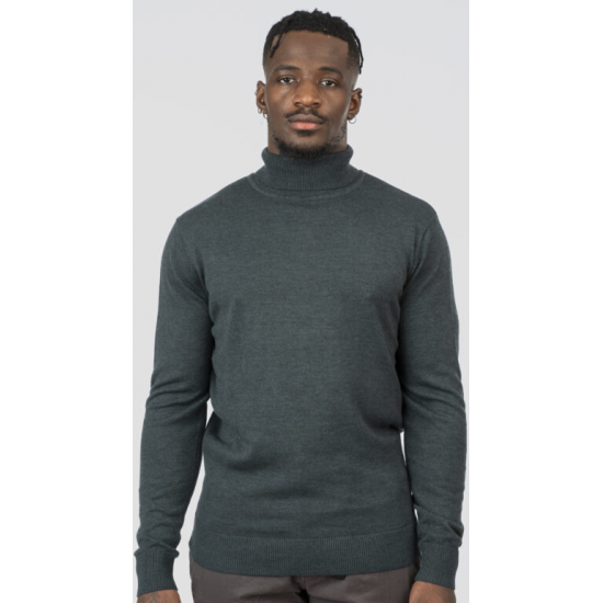 Rebase Knits Turtle Neck Ζιβάγκο 252rknit-8031 forest green melange Rebase Knits Turtle Neck Ζιβάγκο 252rknit-8031 forest green melange