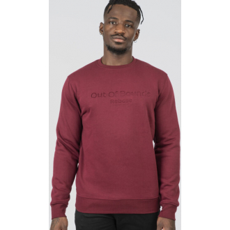 Rebase Crewneck Top with Embossed Print Brushed Fleece 252rtop-1053 wine Rebase Crewneck Top with Embossed Print Brushed Fleece 252rtop-1053 wine