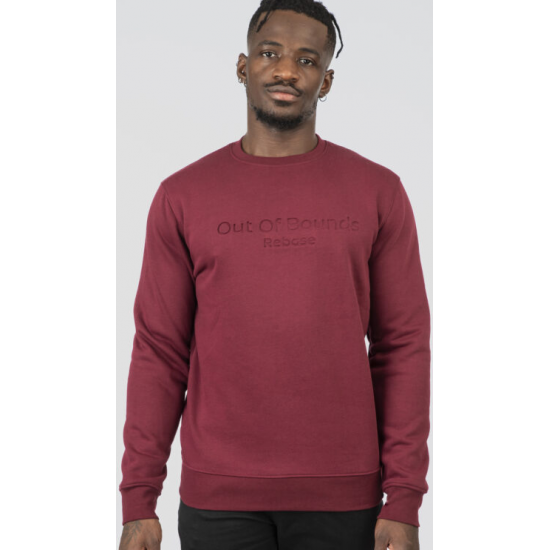 Rebase Crewneck Top with Embossed Print Brushed Fleece 252rtop-1053 wine Rebase Crewneck Top with Embossed Print Brushed Fleece 252rtop-1053 wine