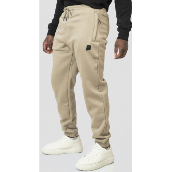 Rebase Jogger Pants with Elastic Waistband, Hem and Zippered Pockets Brushed Fleece 252rpan-6021 stone beige Rebase Jogger Pants with Elastic Waistband, Hem and Zippered Pockets Brushed Fleece 252rpan-6021 stone beige