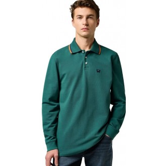 Wrangler  Regular Fit πόλο με μακριά μανίκια 112371507 - bistro green