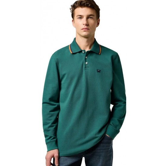 Wrangler Regular Fit πόλο με μακριά μανίκια 112371507 - bistro green Wrangler Regular Fit πόλο με μακριά μανίκια 112371507 - bistro green