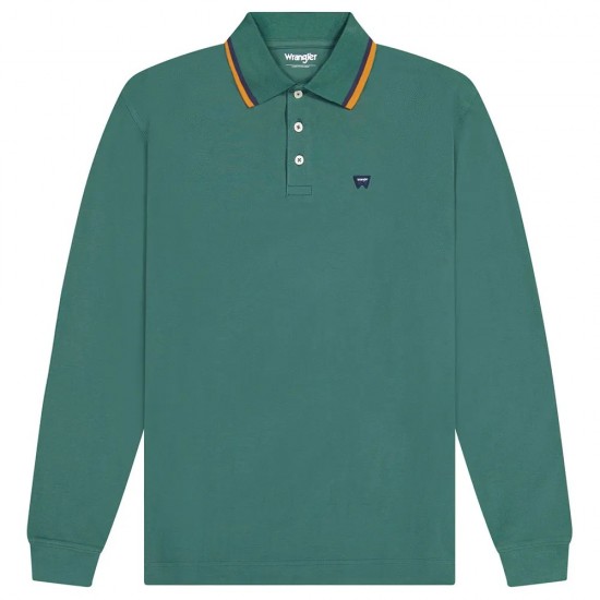Wrangler Regular Fit πόλο με μακριά μανίκια 112371507 - bistro green Wrangler Regular Fit πόλο με μακριά μανίκια 112371507 - bistro green
