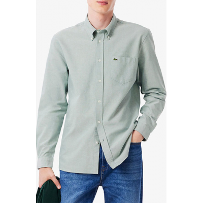 Lacoste Μακρυμάνικo Βαμβακερό Πουκάμισο σε Κανονική Γραμμή Light Green CH1911-737 Lacoste Μακρυμάνικo Βαμβακερό Πουκάμισο σε Κανονική Γραμμή Light Green CH1911-737