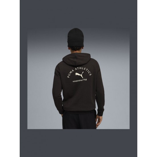 Puma Graphic Sweatshirt with Hood Black 688221 - 01 Puma Graphic Sweatshirt with Hood Black 688221 - 01