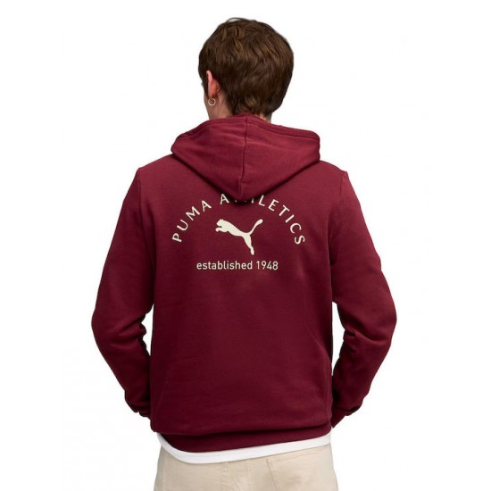 Puma Graphic Sweatshirt with Hood Burgundy 688221 - 96 Puma Graphic Sweatshirt with Hood Burgundy 688221 - 96
