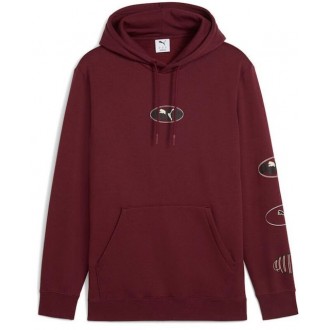 Puma Logo Sweatshirt with Hood Burgundy 688180 - 96