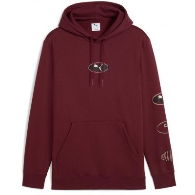Puma Logo Sweatshirt with Hood Burgundy 688180 - 96