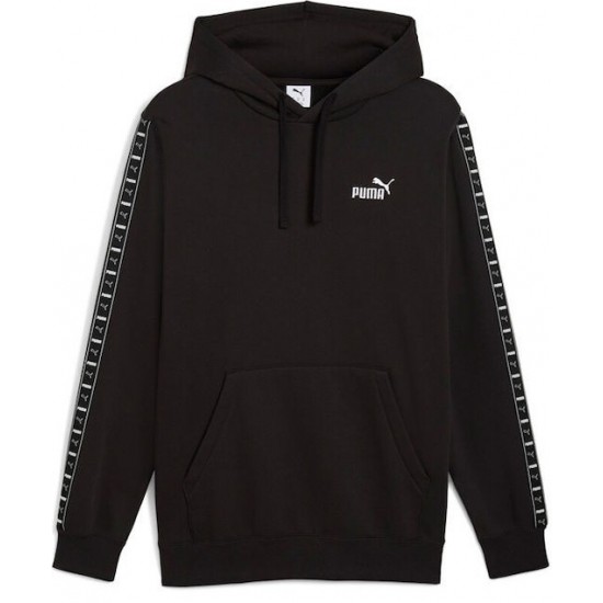 Puma Tape Sweatshirt Fleece with Hood Black 684675 - 01 Puma Tape Sweatshirt Fleece with Hood Black 684675 - 01