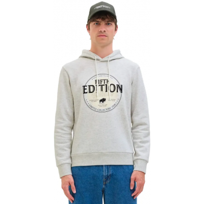 JJ REBEL by Jack & Jones JREBLASSE SWEAT HOOD 12279395-WHITE MELANGE White JJ REBEL by Jack & Jones JREBLASSE SWEAT HOOD 12279395-WHITE MELANGE White