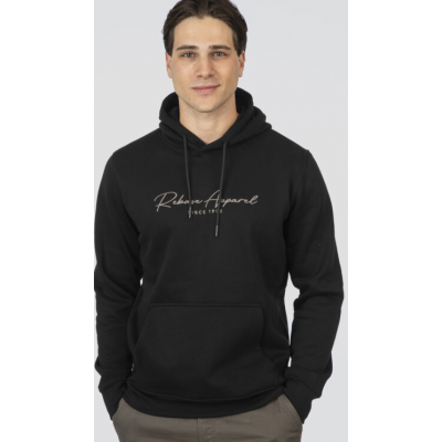 Rebase Hoodie with Dense Embroidery Brushed Fleece 252rtop-1042 pure black Rebase Hoodie with Dense Embroidery Brushed Fleece 252rtop-1042 pure black