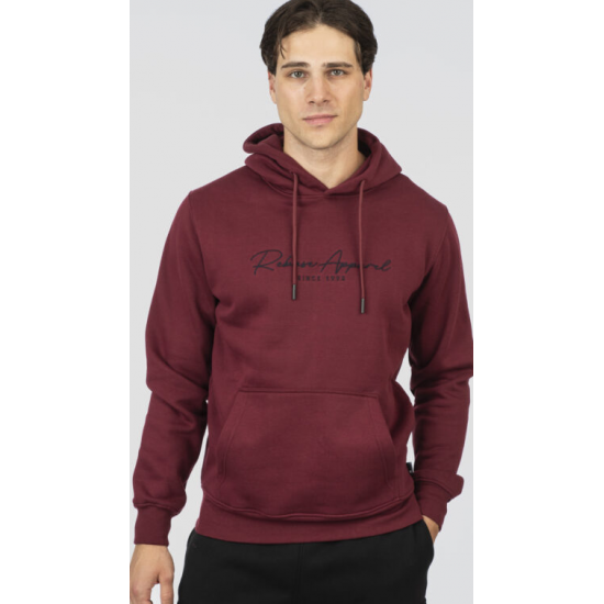 Rebase Hoodie with Dense Embroidery Brushed Fleece 252rtop - 1042 wine Rebase Hoodie with Dense Embroidery Brushed Fleece 252rtop - 1042 wine