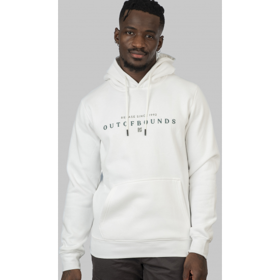 Rebase Hoodie with Double Pressed Print Brushed Fleece 252rtop-1041 off white Rebase Hoodie with Double Pressed Print Brushed Fleece 252rtop-1041 off white