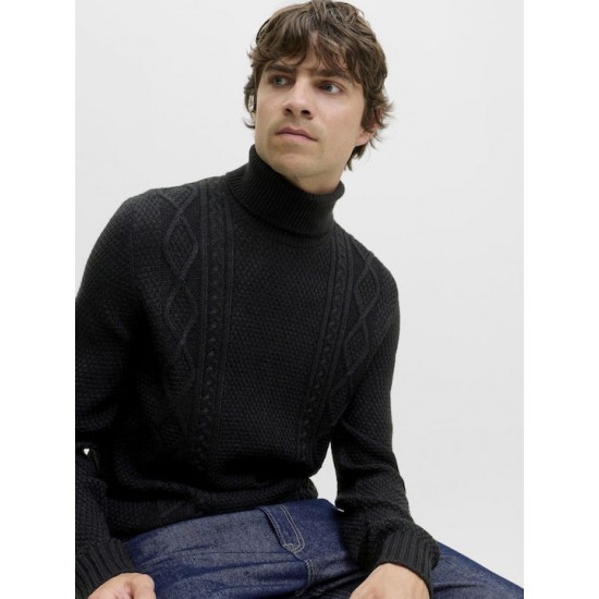 JJ Rebel by Jack & Jones Πουλόβερ Μακρυμάνικο Μαύρο 12279467 - black JJ Rebel by Jack & Jones Πουλόβερ Μακρυμάνικο Μαύρο 12279467 - black