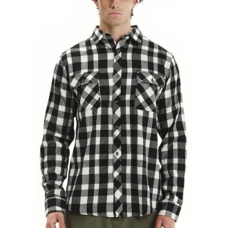 Emerson Long-sleeved Flannel Shirt Checked 252.em60.80  black-white
