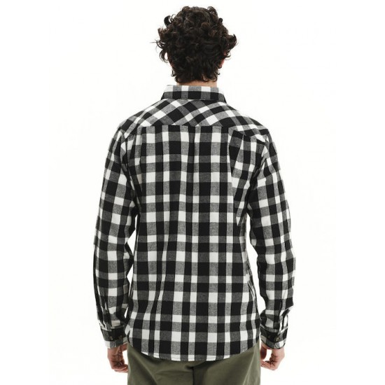 Emerson Long-sleeved Flannel Shirt Checked 252.em60.80 black-white Emerson Long-sleeved Flannel Shirt Checked 252.em60.80 black-white