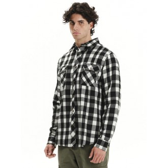 Emerson Long-sleeved Flannel Shirt Checked 252.em60.80 black-white Emerson Long-sleeved Flannel Shirt Checked 252.em60.80 black-white