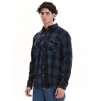 Emerson Long-sleeved Flannel Shirt Checked 252.em60.80 blue-black Emerson Long-sleeved Flannel Shirt Checked 252.em60.80 blue-black