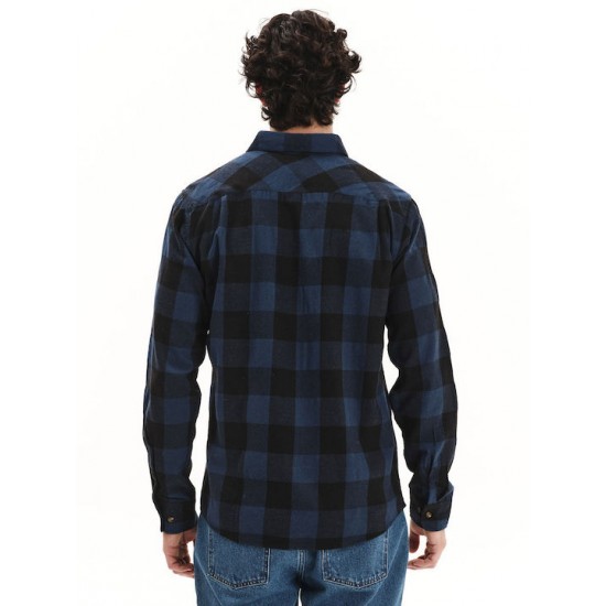 Emerson Long-sleeved Flannel Shirt Checked 252.em60.80 blue-black Emerson Long-sleeved Flannel Shirt Checked 252.em60.80 blue-black