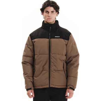 Emerson Men's Hooded Puffer Jacket 252.em10.79 - l. brown - black Emerson Men's Hooded Puffer Jacket 252.em10.79 - l. brown - black