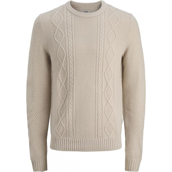 JJ REBEL by Jack & Jones Men's Jrebjosh Knit Crew 12263218 moonbeam JJ REBEL by Jack & Jones Men's Jrebjosh Knit Crew 12263218 moonbeam