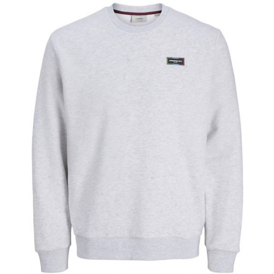 JJ Rebel by Jack & Jones Φούτερ 12279404 white melange JJ Rebel by Jack & Jones Φούτερ 12279404 white melange