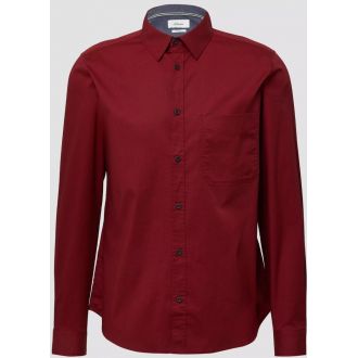 S.Oliver Μακρυμάνικο Πουκάμισο σε στενή γραμμή dark Red 2170210-78A0