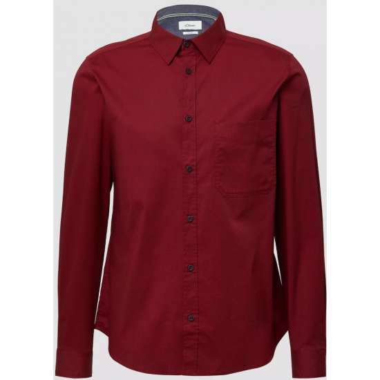S.Oliver Μακρυμάνικο Πουκάμισο σε στενή γραμμή dark Red 2170210-78A0 S.Oliver Μακρυμάνικο Πουκάμισο σε στενή γραμμή dark Red 2170210-78A0