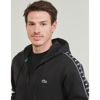 Lacoste Regular Fit Logo Stripe Zip Up Hoodie Ζακέτα με Κουκούλα και Φερμουάρ SH7457 00 031  NOIR