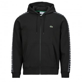 Lacoste Regular Fit Logo Stripe Zip Up Hoodie Ζακέτα με Κουκούλα και Φερμουάρ SH7457 00 031 NOIR Lacoste Regular Fit Logo Stripe Zip Up Hoodie Ζακέτα με Κουκούλα και Φερμουάρ SH7457 00 031 NOIR