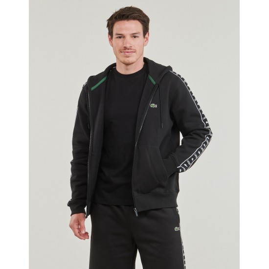Lacoste Regular Fit Logo Stripe Zip Up Hoodie Ζακέτα με Κουκούλα και Φερμουάρ SH7457 00 031  NOIR