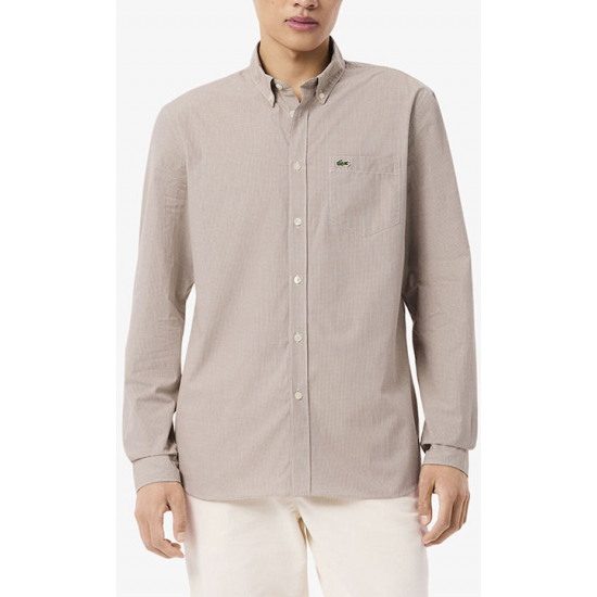 Lacoste ΠΟΥΚΑΜΙΣΟ ΜΜ SHIRT LS 3CH5621-7HI SandyBrown Lacoste ΠΟΥΚΑΜΙΣΟ ΜΜ SHIRT LS 3CH5621-7HI SandyBrown