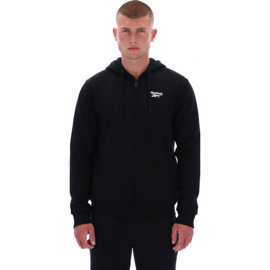 Reebok Small Logo Ζακέτα με Κουκούλα 100240560 - black Reebok Small Logo Ζακέτα με Κουκούλα 100240560 - black