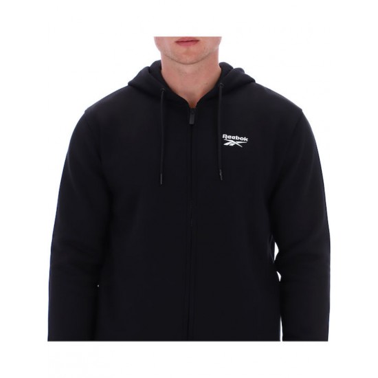 Reebok Small Logo Ζακέτα με Κουκούλα 100240560 - black Reebok Small Logo Ζακέτα με Κουκούλα 100240560 - black