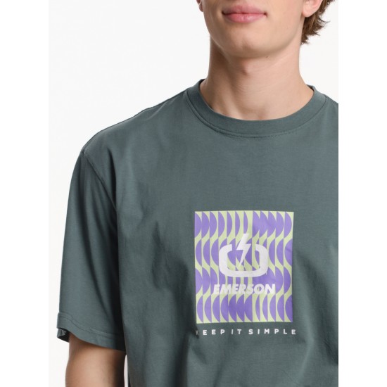 Emerson LOGO ΑΝΔΡΙΚΟ ΚΟΝΤΟΜΑΝΙΚΟ T-SHIRT 261.EM33.39 silver pine Emerson LOGO ΑΝΔΡΙΚΟ ΚΟΝΤΟΜΑΝΙΚΟ T-SHIRT 261.EM33.39 silver pine