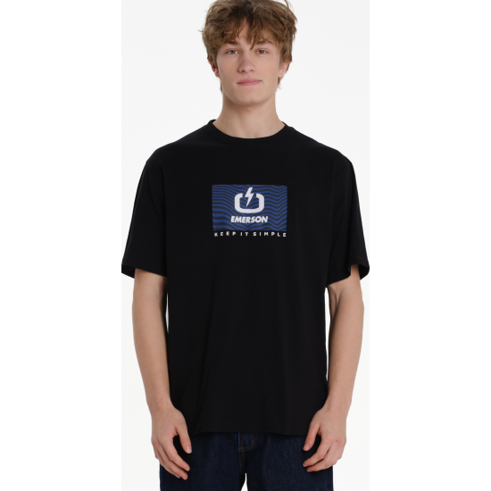 Emerson LOGO ΑΝΔΡΙΚΟ ΚΟΝΤΟΜΑΝΙΚΟ T-SHIRT 261.EM33.10 black Emerson LOGO ΑΝΔΡΙΚΟ ΚΟΝΤΟΜΑΝΙΚΟ T-SHIRT 261.EM33.10 black