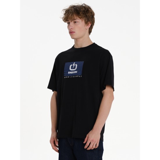 Emerson LOGO ΑΝΔΡΙΚΟ ΚΟΝΤΟΜΑΝΙΚΟ T-SHIRT 261.EM33.10 black Emerson LOGO ΑΝΔΡΙΚΟ ΚΟΝΤΟΜΑΝΙΚΟ T-SHIRT 261.EM33.10 black