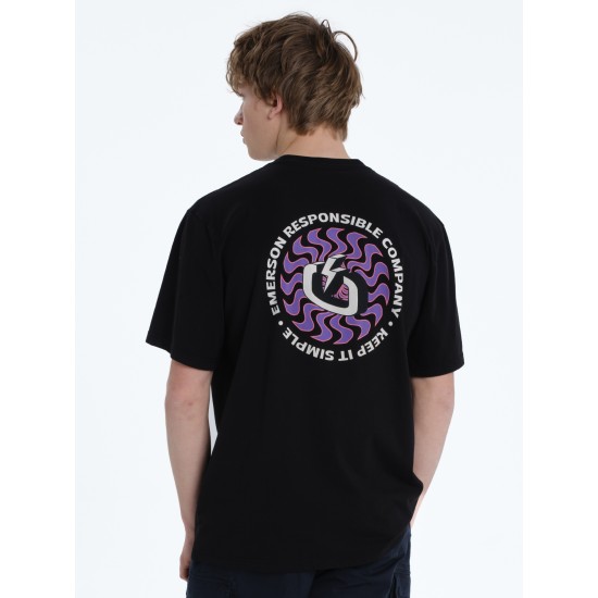Emerson RESPONSIBLE COMPANY KEEP IT SIMPLE ΑΝΔΡΙΚΟ ΚΟΝΤΟΜΑΝΙΚΟ T-SHIRT 261.EM33.04 black