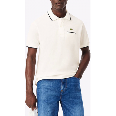 Lacoste ΜΠΛΟΥΖΑ ΚΜ POLO SS 3PH9838 00 EV0 blanc-blue marine