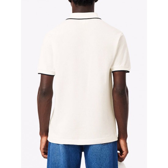 Lacoste ΜΠΛΟΥΖΑ ΚΜ POLO SS 3PH9838 00 EV0 blanc-blue marine Lacoste ΜΠΛΟΥΖΑ ΚΜ POLO SS 3PH9838 00 EV0 blanc-blue marine