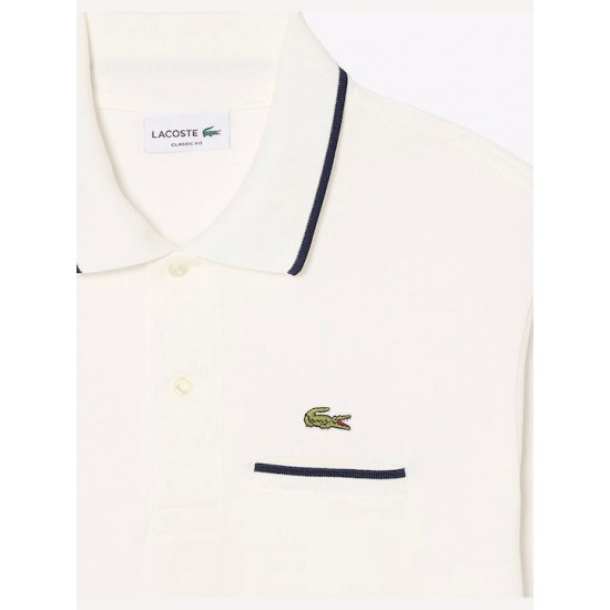 Lacoste ΜΠΛΟΥΖΑ ΚΜ POLO SS 3PH9838 00 EV0 blanc-blue marine Lacoste ΜΠΛΟΥΖΑ ΚΜ POLO SS 3PH9838 00 EV0 blanc-blue marine