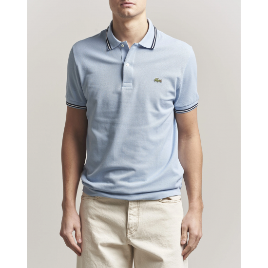 Lacoste Original Tipped Polo Piké Chambray PH9875 00 HBA bleu clair Lacoste Original Tipped Polo Piké Chambray PH9875 00 HBA bleu clair