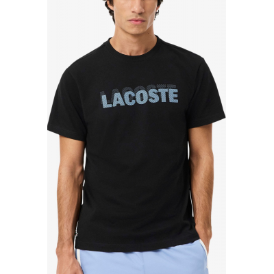 Lacoste Printed Men's Padel T-Shirt TH0217 00 463 noir-bleu clair Lacoste Printed Men's Padel T-Shirt TH0217 00 463 noir-bleu clair