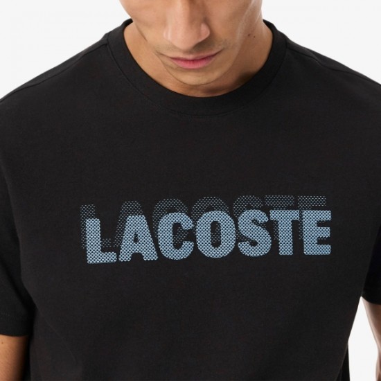 Lacoste Printed Men's Padel T-Shirt TH0217 00 463 noir-bleu clair Lacoste Printed Men's Padel T-Shirt TH0217 00 463 noir-bleu clair